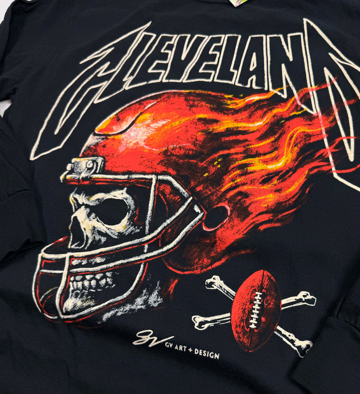 Skull Flames Helmet Long Sleeve