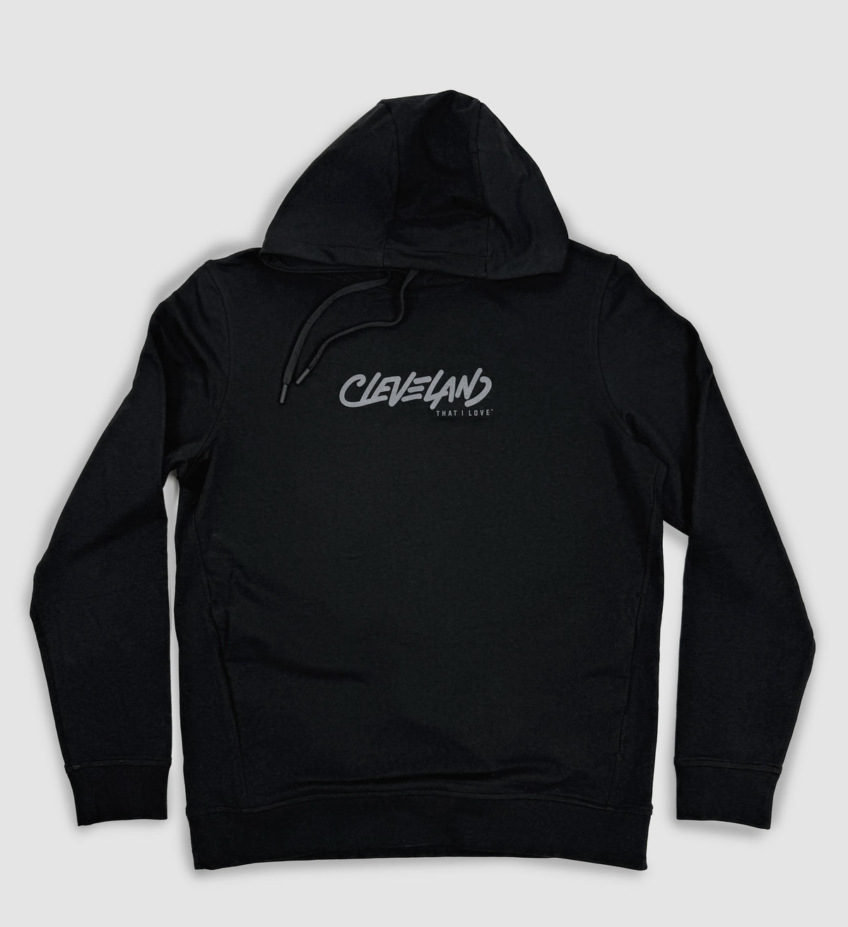 Cleveland Script Marker Black Performance Hooded Sweatshirt