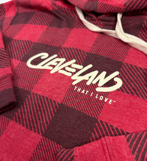Cleveland Script Marker Plaid Hooded Sweatshirt