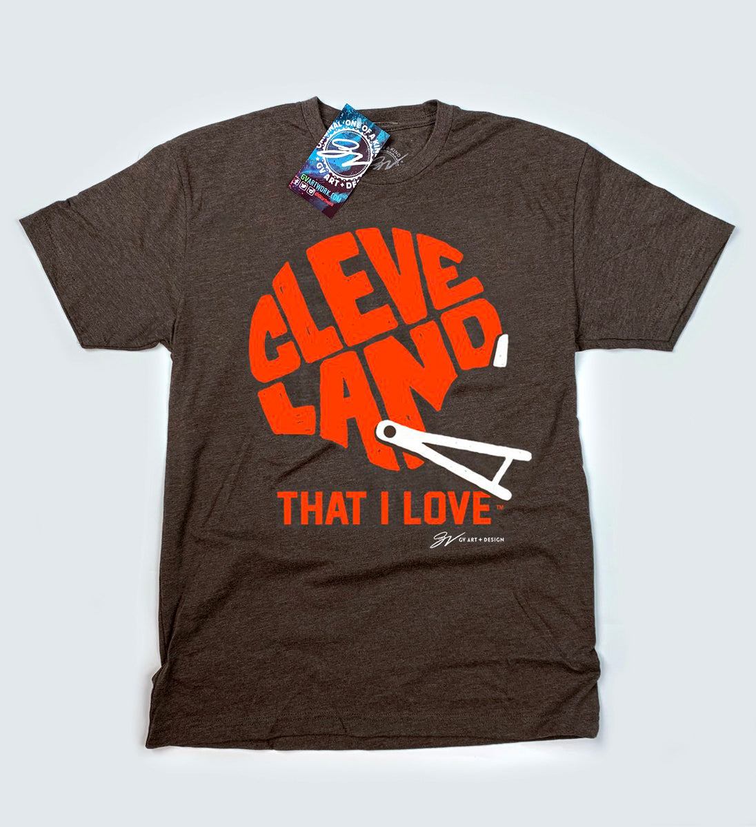 Brown Cleveland That I Love Football Helmet