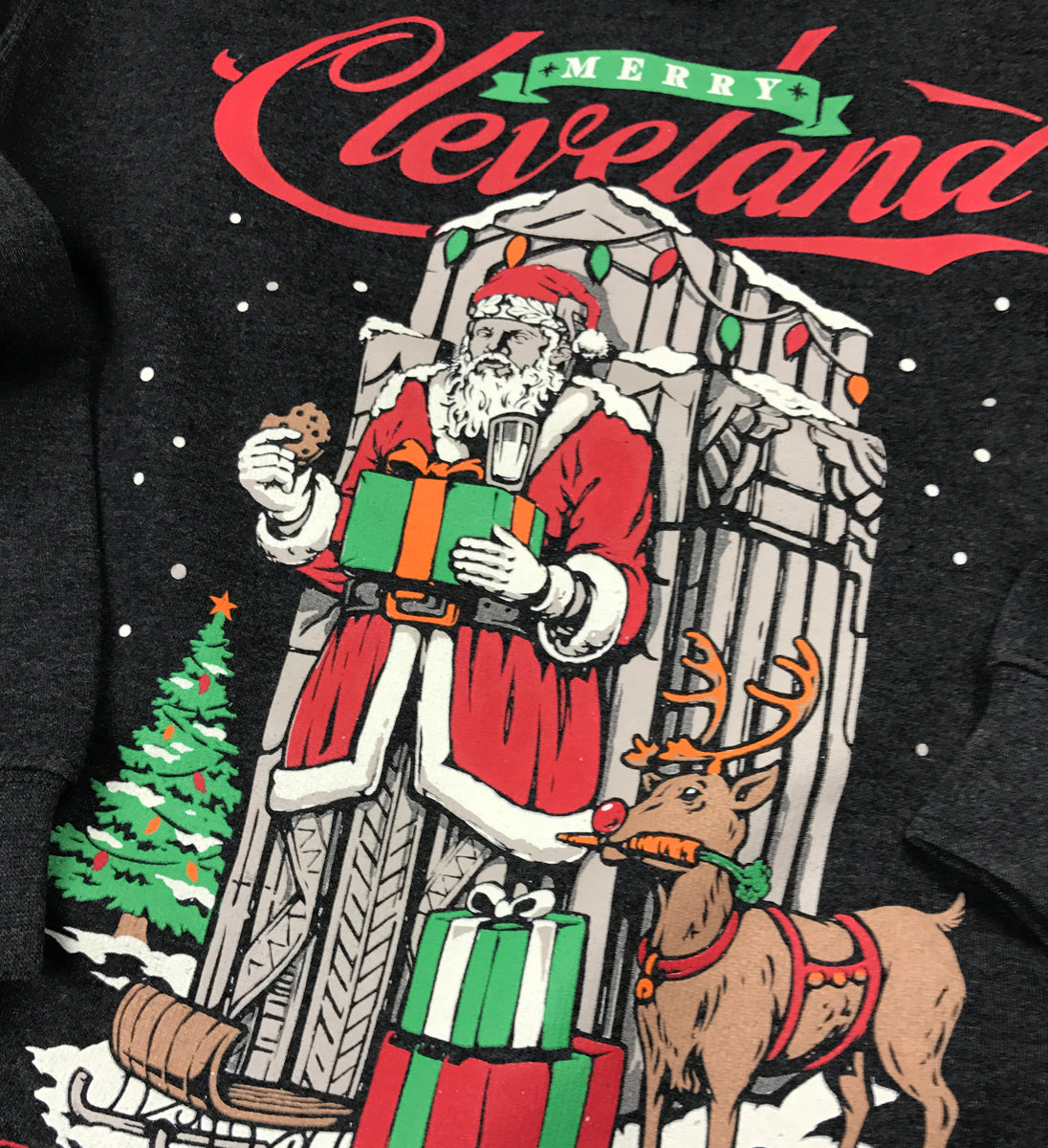Merry Cleveland Santa Guardian Crew Sweatshirt
