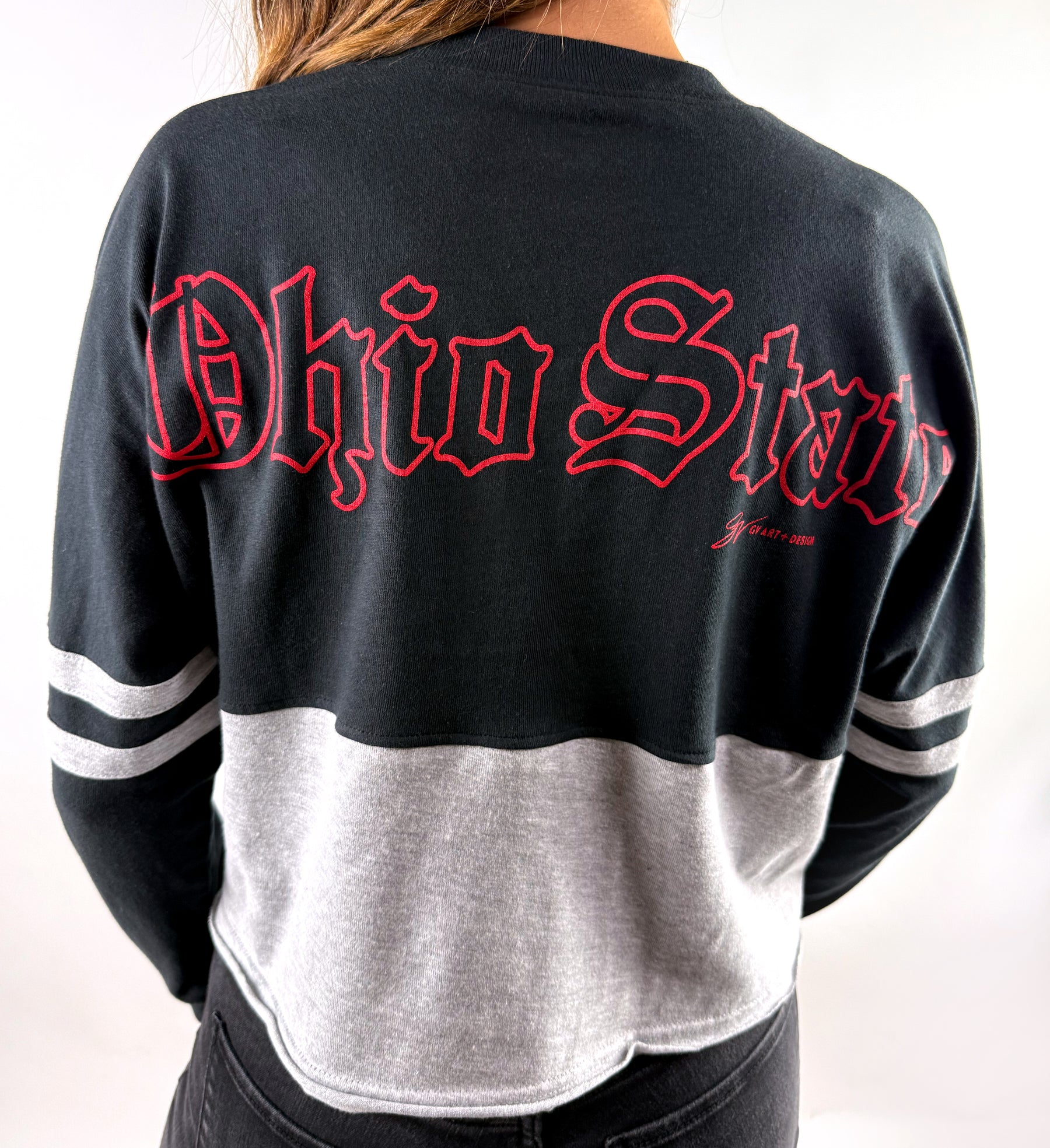 Womens OSU Old English Cropped Long Sleeve