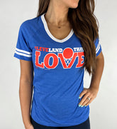 Women's Cleveland Hardwood Classic Edition - V neck Striped Sleeve